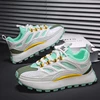 Chunky Sneaker Men Designer Running Shoes Fashion Casual Microfiber Leather Mesh Breathable Height Increased Flat Platform Shoes 5