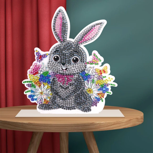 DIY Diamond Painting Desktop Ornament Easter Bunny Egg Rhinestone Mosaic  Cartoon Diamond Embroidery Home Decoration Easter