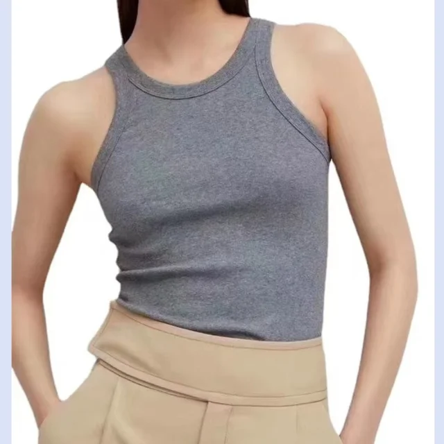 2024 Four Seasons Eleven Color Human Simple Solid Color Nordic Niche Tt Tank Top.jpg