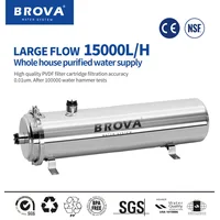 BROVA อัตราการไหลสูงเป็นพิเศษ 15000L เครื่องกรองน้ํา 0.01μm PVDF UF ระบบ SUS304 ตัวกรองอายุการใช้งานบ้าน/เชิงพาณิชย์ 1