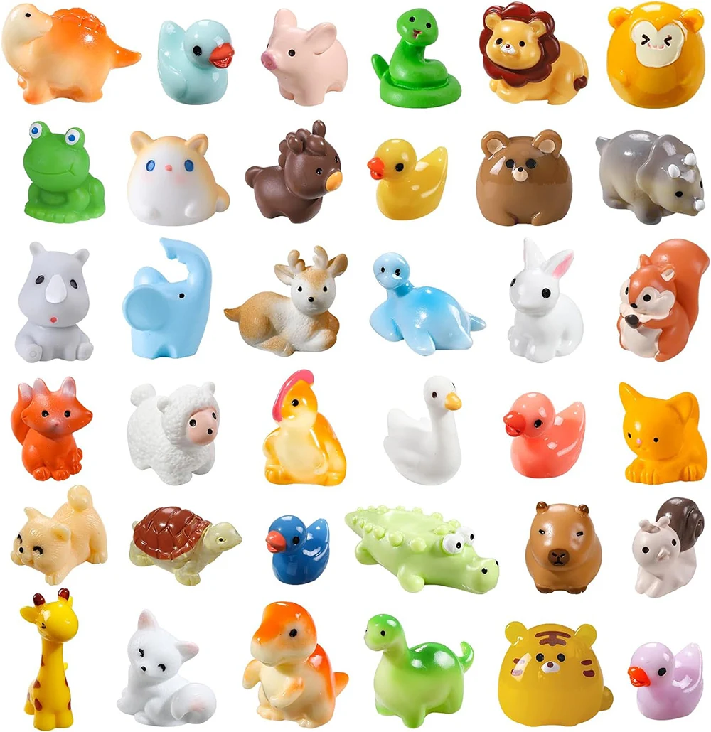30PCS Mini Capybara Resin Animals Glow In The Dark Figurines