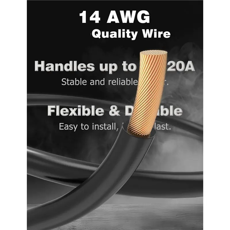 NOCO Genius 스마트 배터리 충전기용 A01F-SAE 연장 코드, 14AWG 헤비 듀티 SAE 커넥터 케이블, 20A 퓨즈 방수 플러그