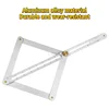 Woodworking Aluminum Protractor Diagonal Ruler with Clear Scale Corner Angle Finder Square Carpenter Building Measuring Tools 2