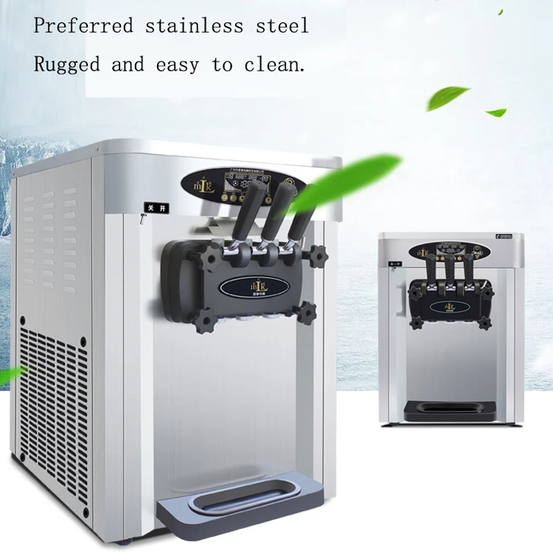 

New Commercial Three Flavor Soft Ice Cream Machine High Quality Mini Desktop Soft Ice Cream Machine For Sale