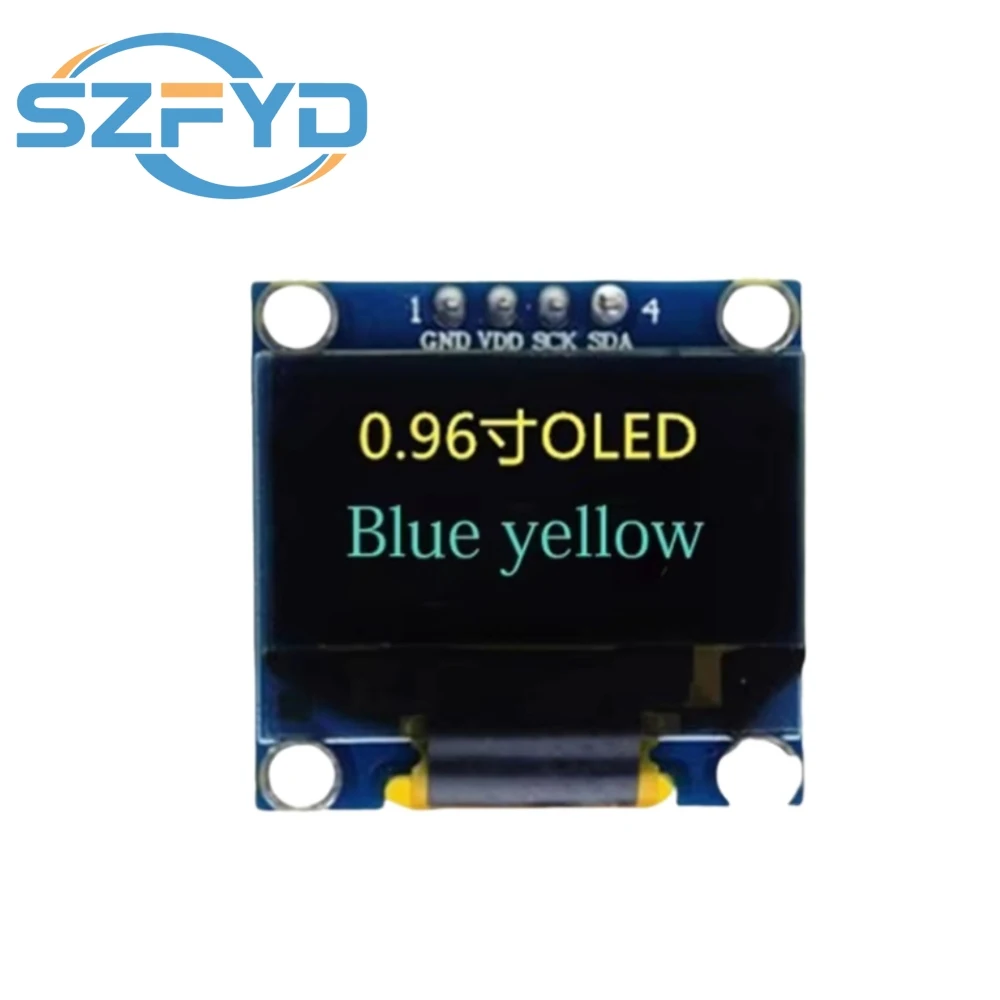 0.96 inch IIC Serial Yellow Blue White OLED Display Module 128X64 I2C SSD1306 12864 LCD GND VCC SCL SDA 0.96