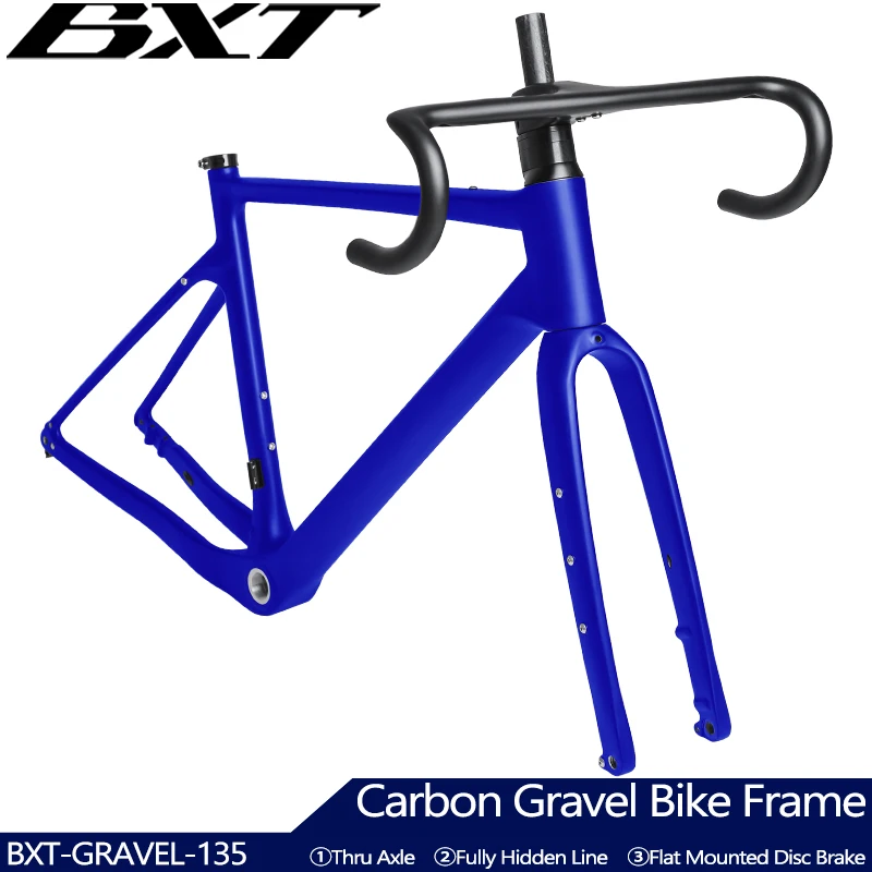 Disc Brake Carbon Gravel Bike Frame 700C/27.5er Max Use 47C/2.1 Tire Full Carbon Gravel Bicycle