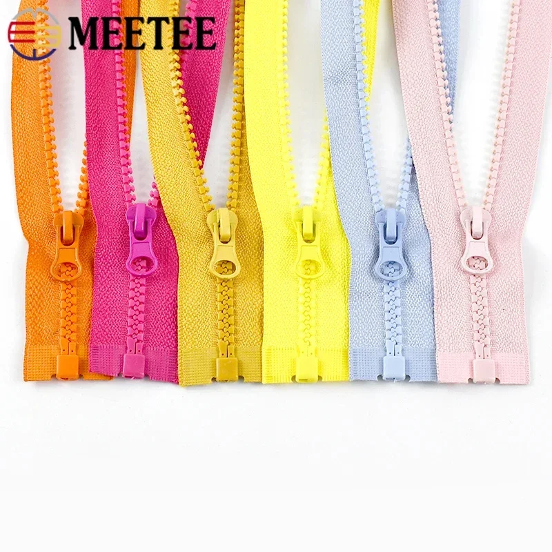 2Pcs 미터 40-120cm 5    수지 다채로운 지퍼 오픈 엔드 자동 잠금 장식 우..