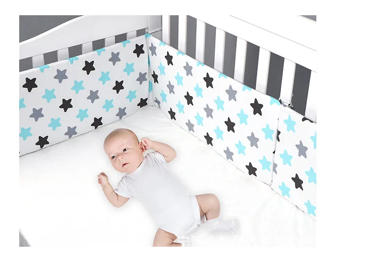 130X30CM Cartoon Baby Crib Surround Guardrail Infant Anti-collision Printed Pattern Bedskirt Bedding