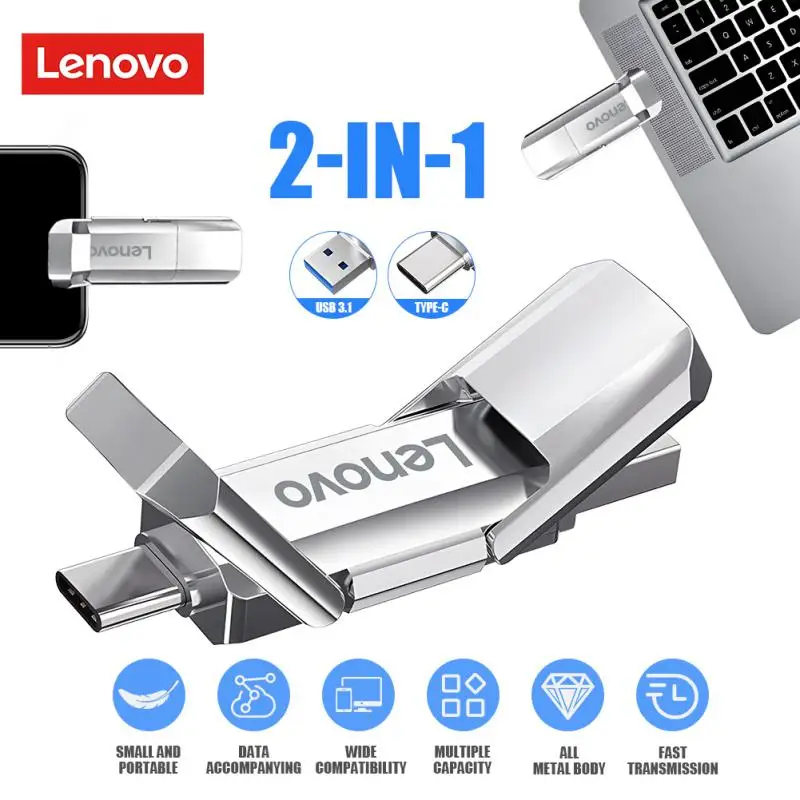 Lenovo Usb 3.1 Pendrive 128Gb Flash Drive Disk Usb Stick 2Tb Usb Memory Stick Otg Tipo C Unità Di Memoria Ad Alta Velocità Per Laptop