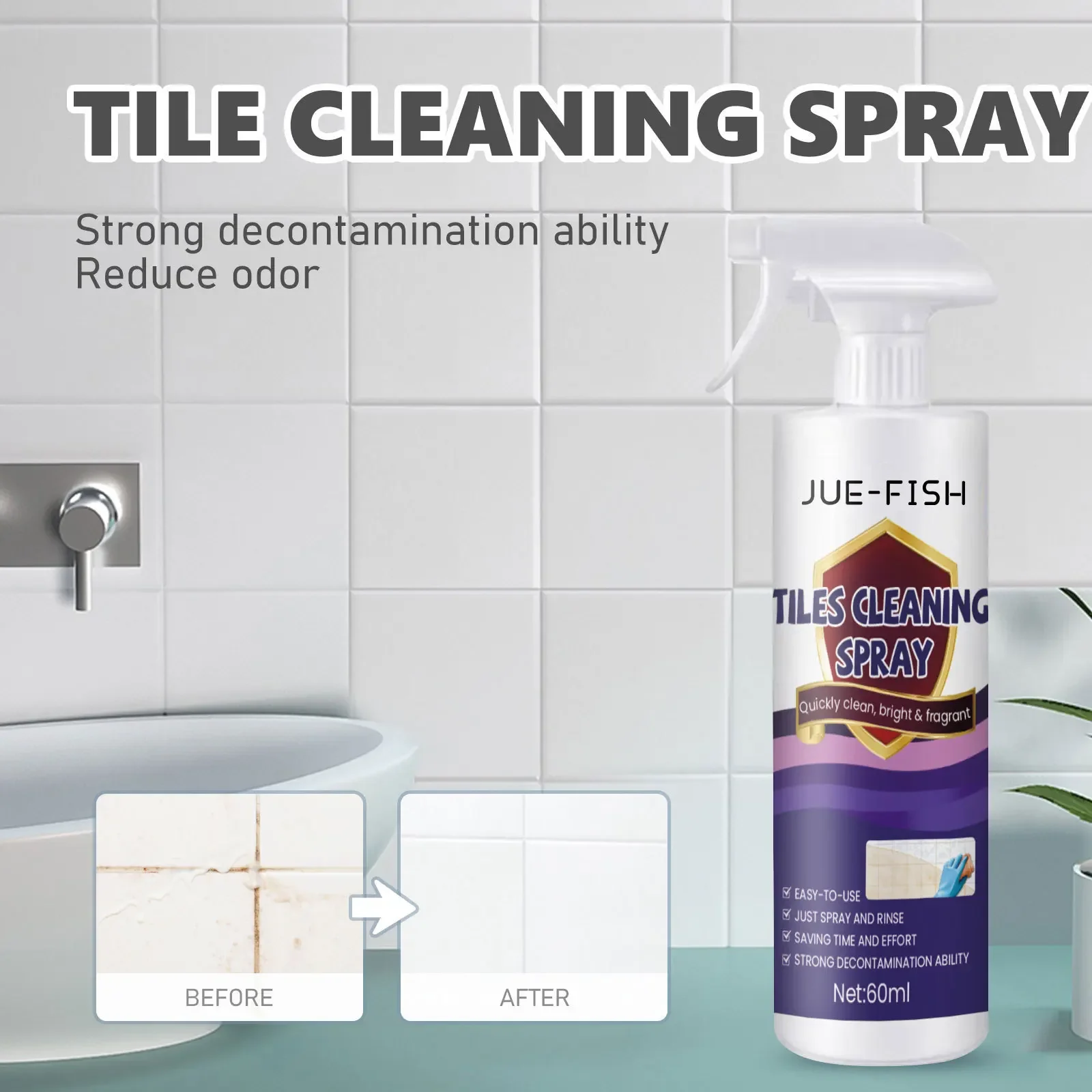 Tile Cleaning Spray Ceramic Tile Stain Remover Ceramic Floor Polish Cleaner Marble Scratch Repair Porcelain Cleaning Liquid