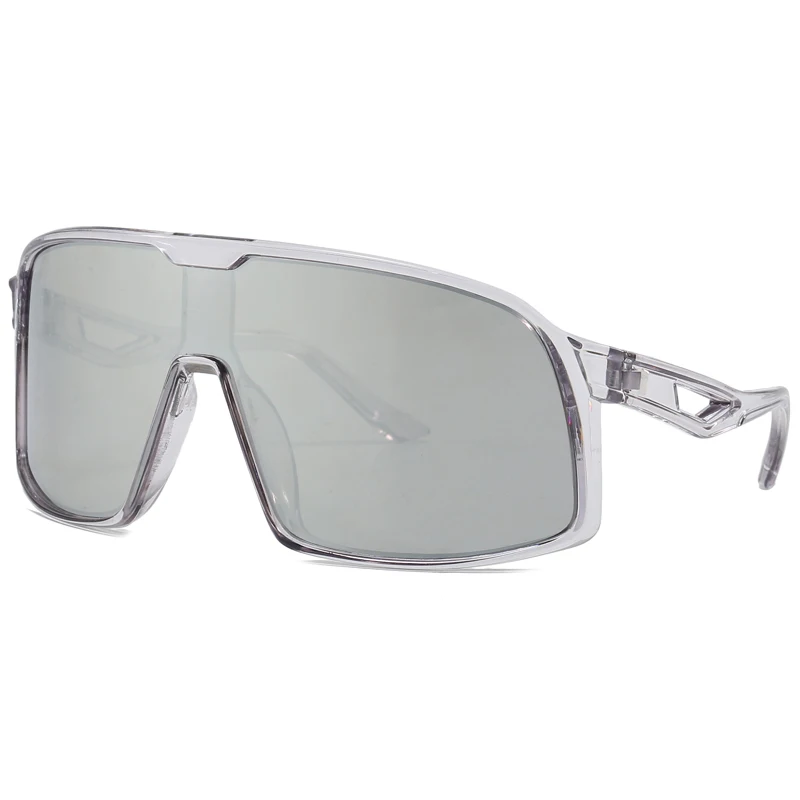 Unisex Oversized Mirror Sports Sunglasses with UV Protection