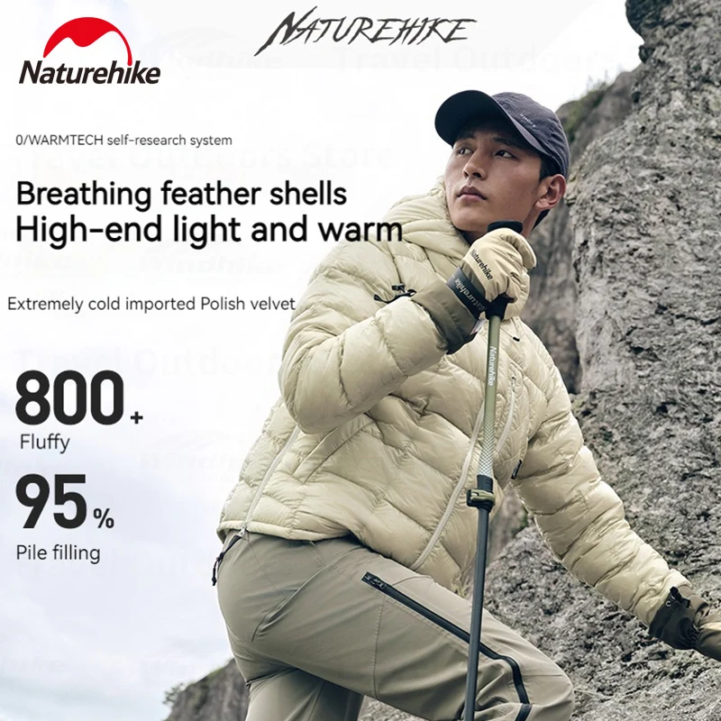 Naturehike-男性と女性のためのフード付きグースダウン