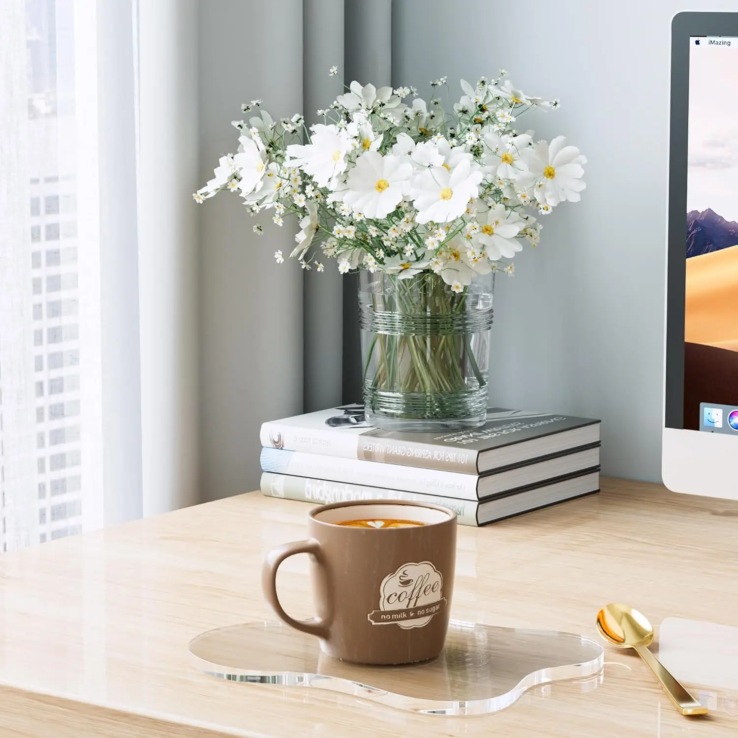 Acrylic Coaster Decorative Plates Irregular Bar Drink Coaster Clear Cloud Shape Coffee Coaster Perfect for Tabletop Protection