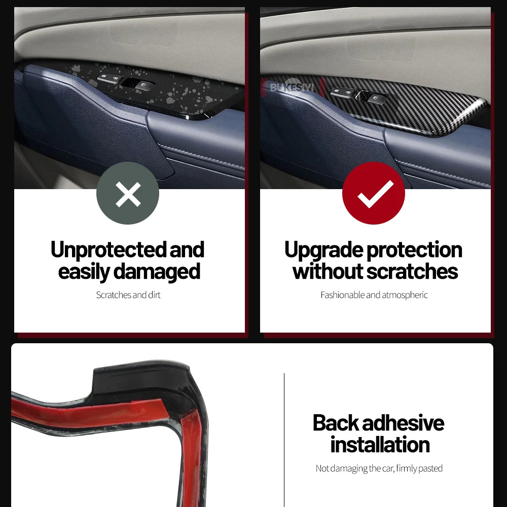 FUEISOF Fensterheber Schalterabdeckung Für Kia Sportage NQ5 2021-2025 - Carbon Schwarz