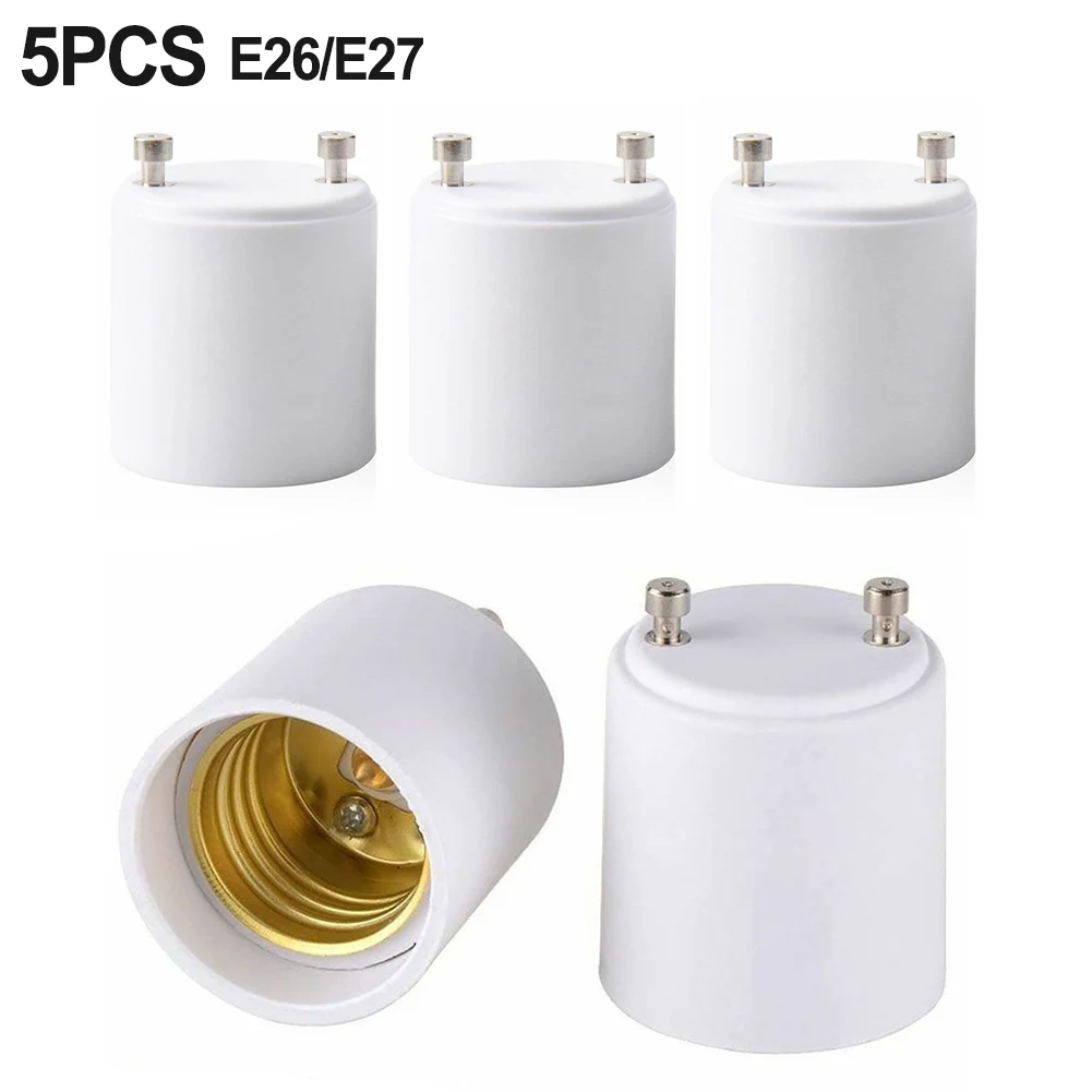 5pcs GU24 To E26 E27 Screw LED Light Lamp Bulb Base Adapter Socket Converter Adaptor Lamp Holder Retrofit Lighting Accessories