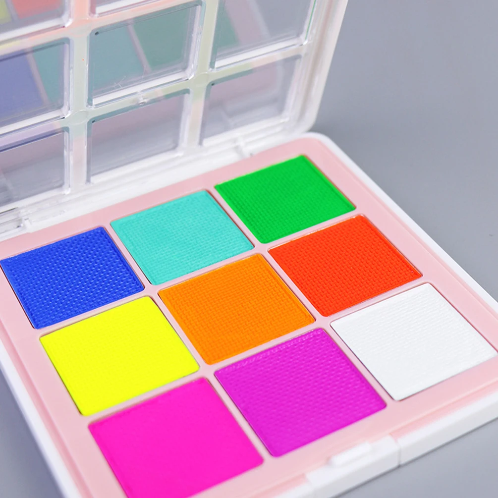 

9 Colors Face Body Painting Safe Flash Private Label Art Halloween Christmas Party Makeup Palette Water Custom Bulk