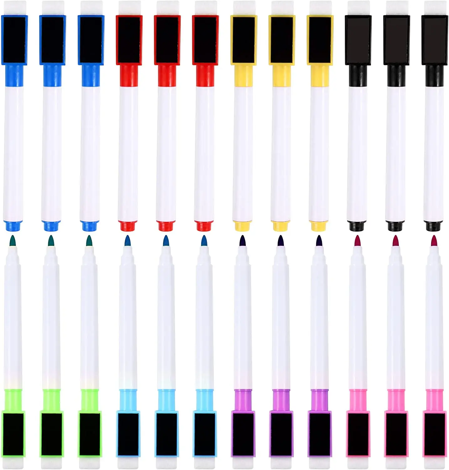 Magnetic Dry Erase Markers, Whiteboard Markers with Eraser Cap,Colorful Magnetic Markers,Fine Tip Magnetic Dry Erase Pen,Whitebo