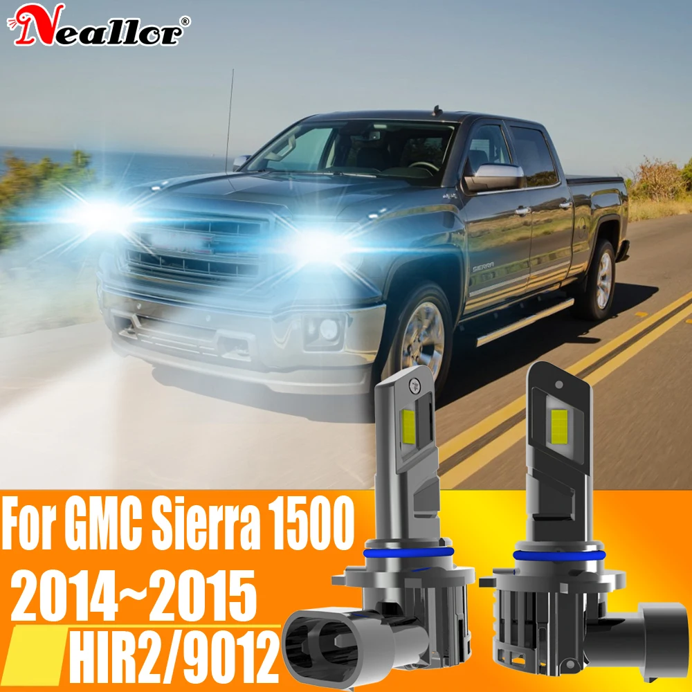 

Светодиодная фара HIR2 Canbus 9012, 2 шт., автомобильная лампа высокой мощности 6000K, белая фотолампа, Диодная лампа для мотоцикла 12 В 55 Вт для GMC Sierra 1500 2015 2014