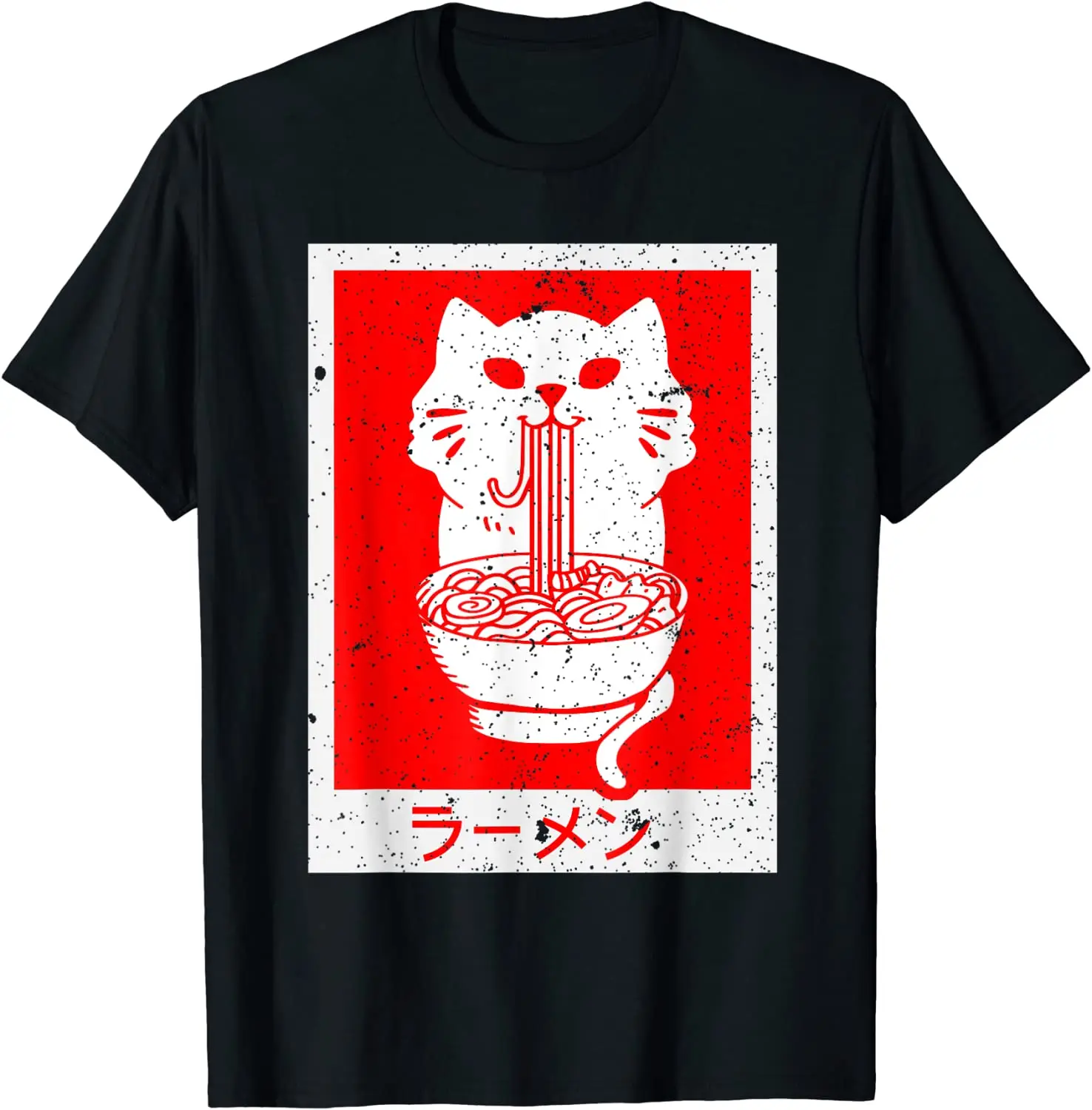 

Anime Cat Ramen Kawaii Neko Noodles T-Shirt Eat Ramen Streetwear Oversized T Shirt Casual Cotton Daily Four Seasons Tees