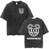 Radiohead Rock Band OK Computer Vintage Washed T-shirt Men Women Fashion Hip Hop T Shirts 100% Cotton Casual T-shirts Streetwear 6