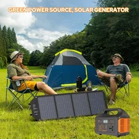 jsdsolar Générateur solaire portable 300W 500W 110V220V avec lumière LED, batterie solaire d'urgence pour la maison, le camping en plein air 5
