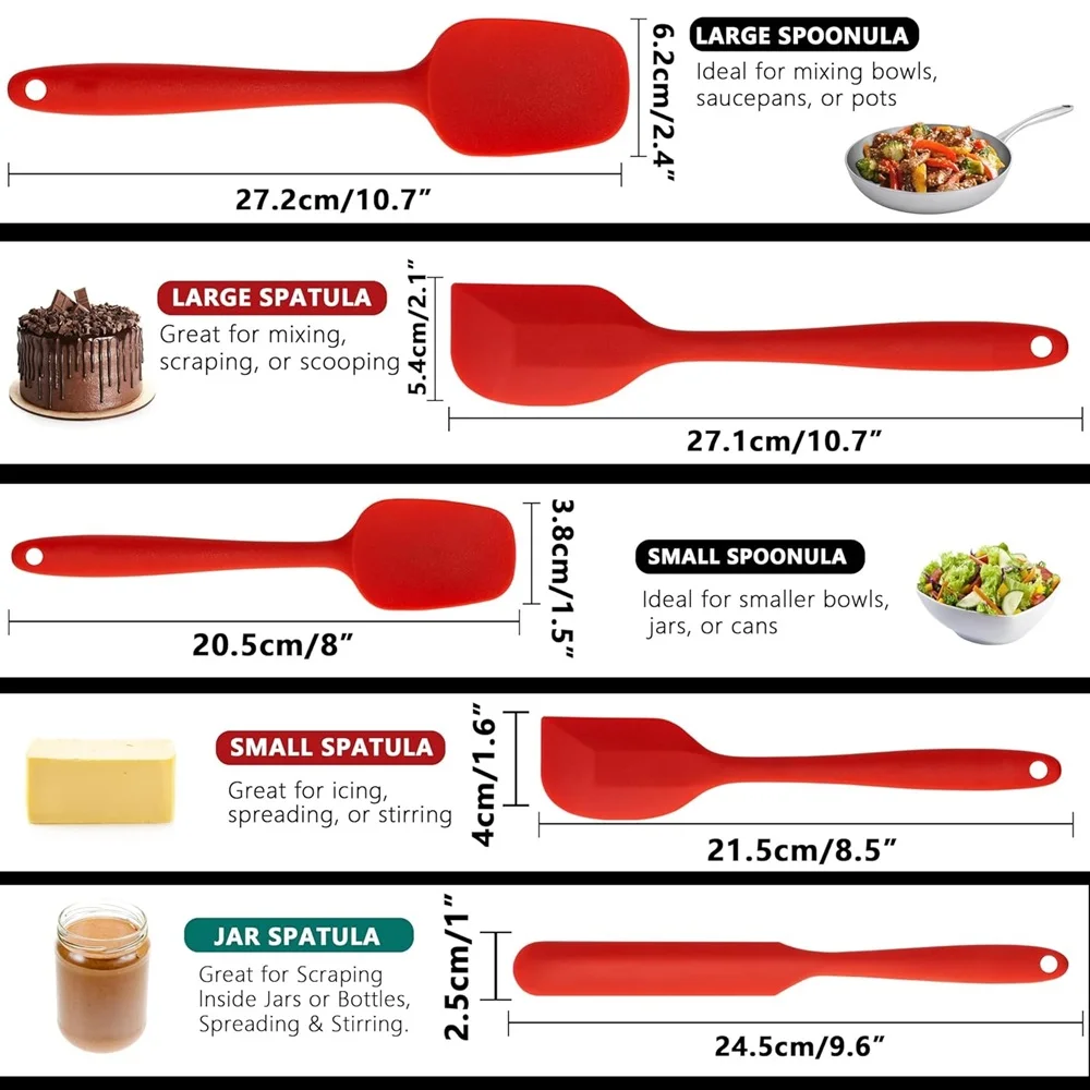 6-piece silicone spatula set food grade non-stick heat-resistant thickened spatula oil brush cooking baking mix baking silicone spatula baking tools