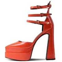 European/american Style Summer Thick Heels High Heels Wrapped Sandals Women's Pointed Belt Buckle Fashionable Women's Shoes - Image 6