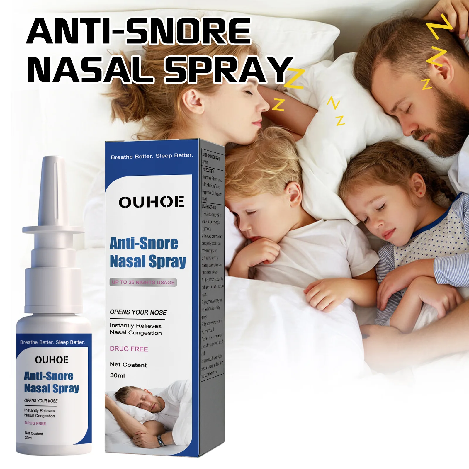 Spray Nasale Anti Russare Alleviare La Congestione Nasale E Il Disagio Pulizia Spray Per La Cura Della Cavità Nasale Nasale Para La Rinite