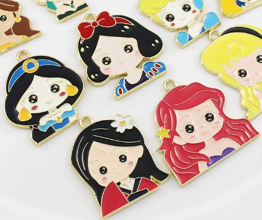 Set of 10 Colorful Cartoon Enamel Charms for Jewelry Making and DIY Projects