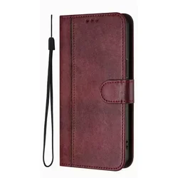 Vintage Leather Flip Wallet Phone Case with Card and Cash Slots - Nokia C01 Plus (Wine Red EQ)