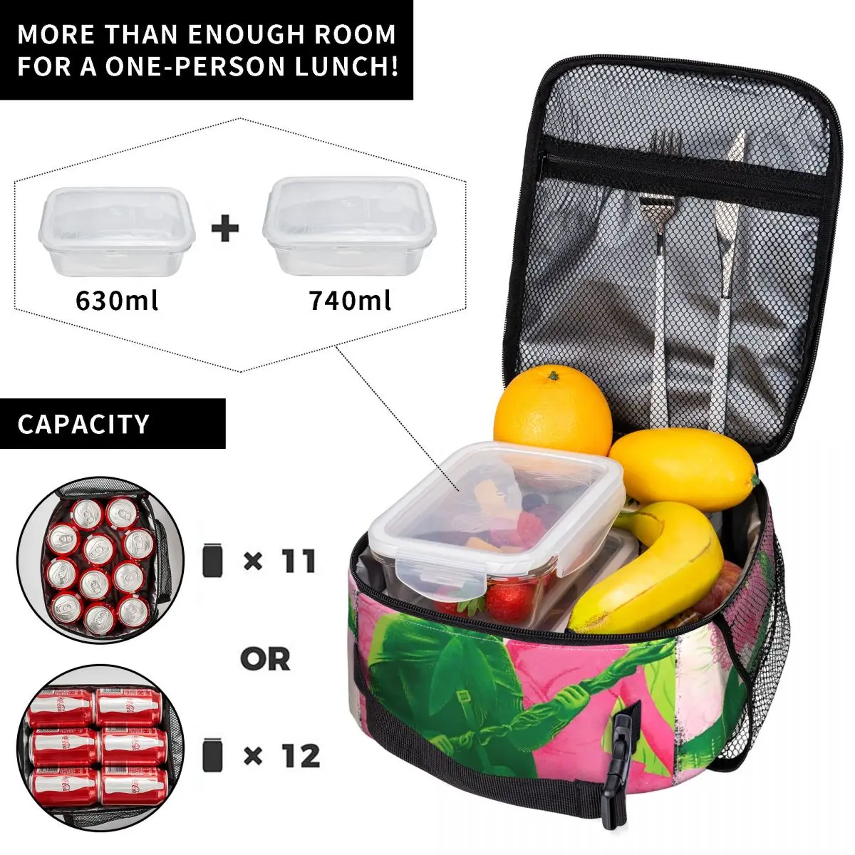 Wicked Elphaba & Glinda Tonal Insulated Lunch Bag Office Musical Movie 2024 Food Box Portable Fashion Cooler Thermal Lunch Box 4