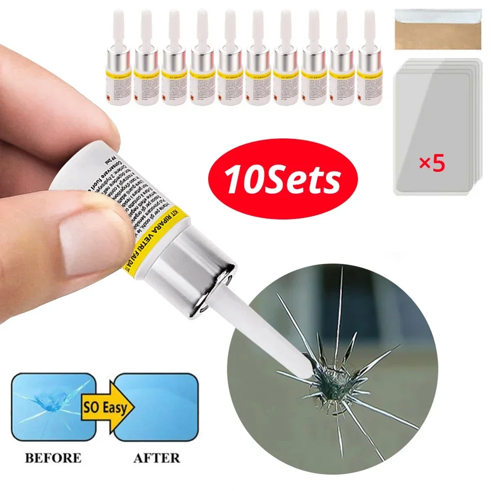 

10Pcs Car Windshield Scratch Repair DIY Window Traceless Kit Crack Removal Care Accessories Cleaning Tool Wash Automobiles
