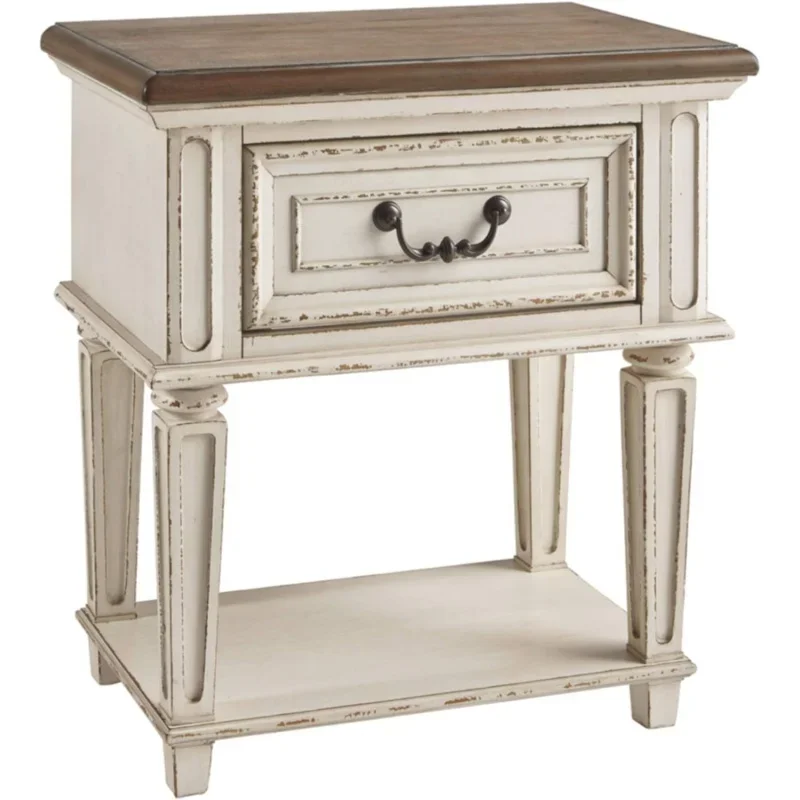 

Signature Design by Ashley Realyn Traditional Cottage 1 Drawer Nightstand with Dovetail Construction & Open Display Shelf, C