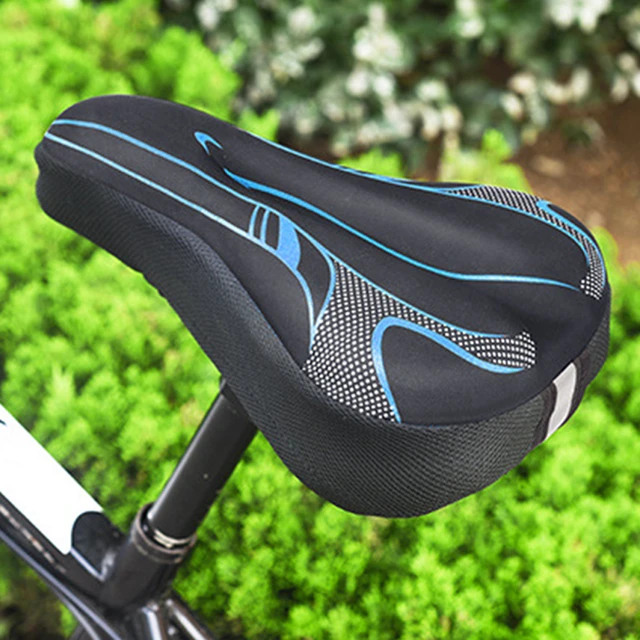 Selle de vélo 3D en silicone souple, housse de coussin, respirant, épais,  bande d'iode coulé