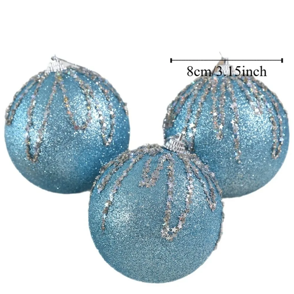 3 pcs/set Multi-Color Christmas Color Balls Glitter Hanging Decorations Christmas Decoration Balls Home Decor Sequin