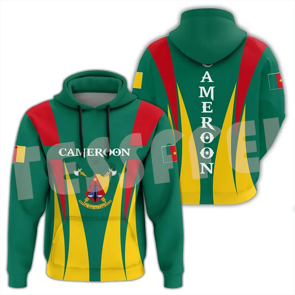 NewFashion Africa Country Cameroon Flag Black History Tribel Tattoo Retro Tracksuit 3DPrint Unisex Casual Funny Jacket Hoodies X