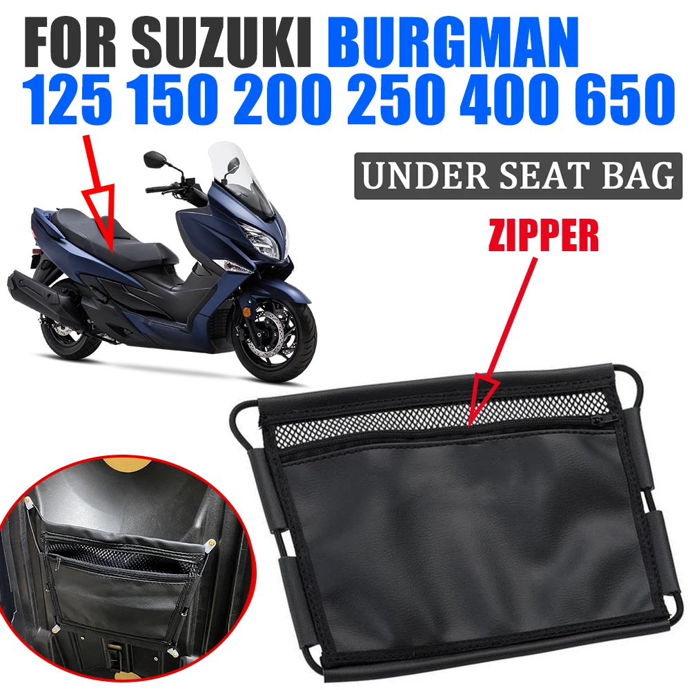 Under Seat Storage Bag For SUZUKI Burgman 400 650 125 150 200 250 AN400  Motorcycle Accessories Bags Leather Tool Pouch Bag Parts - AliExpress