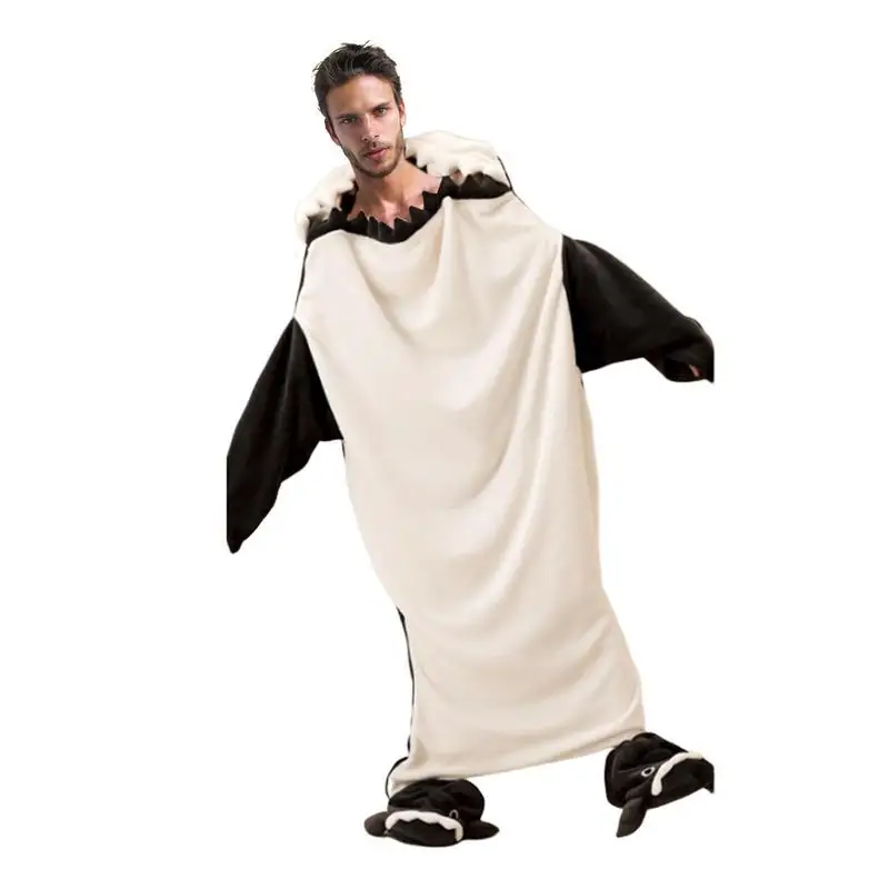 

Wearable Shark Blanket Cute Sleeping Bag Cozy Flannel Blanket Hooded Lightweight Super Soft Sleep Bag For Adult Women Men