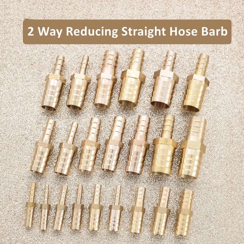 Brass 2 Way Reducing Straight Hose Barb Barbed Pipe Fitting Reducer Copper Coupler Connector Adapter 4 19 6mm-3mm 8mm-10mm 1pcs pipe fitting,water pipe fitting,hose pipe fitting