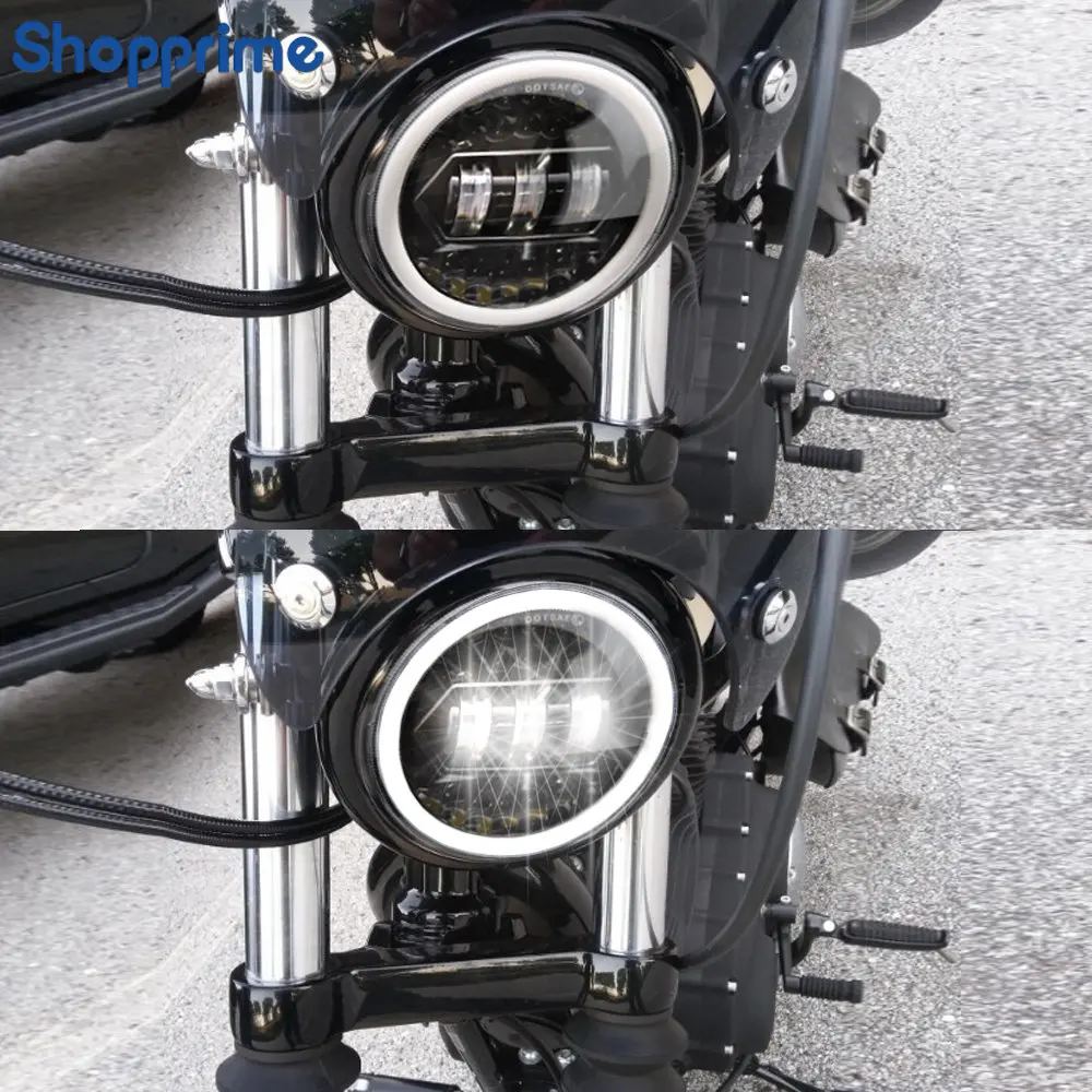 5.75 "Led Faro Anteriore Moto Per Sportster 1200 Xl1200L Dyna Iron 883 Xl883 883L Lml Vespa 5 3/4" Drl Indicatori Di Direzione