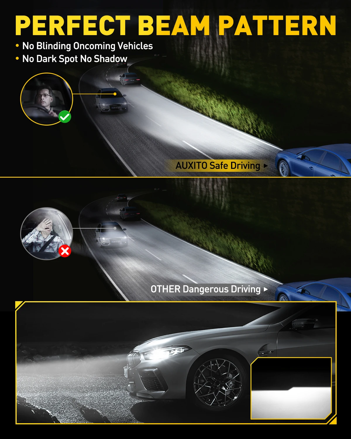 AUXITO 2개 30000LM D8S LED 헤드라이트 캔버스 D2S D4S D1S D3S D5S LED 헤드램프 전구 HID 자동차 조명 터보 램프 플러그앤플레이 자동