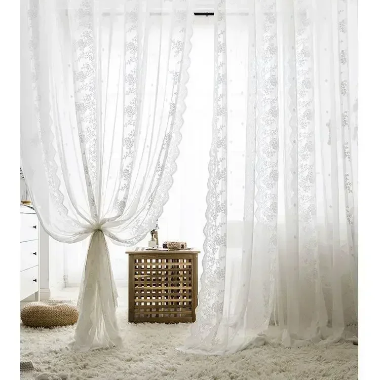 

22321-XZ- Floral Curtains for Living Room Room Bedroom Printed Home Improvement French American Tulle