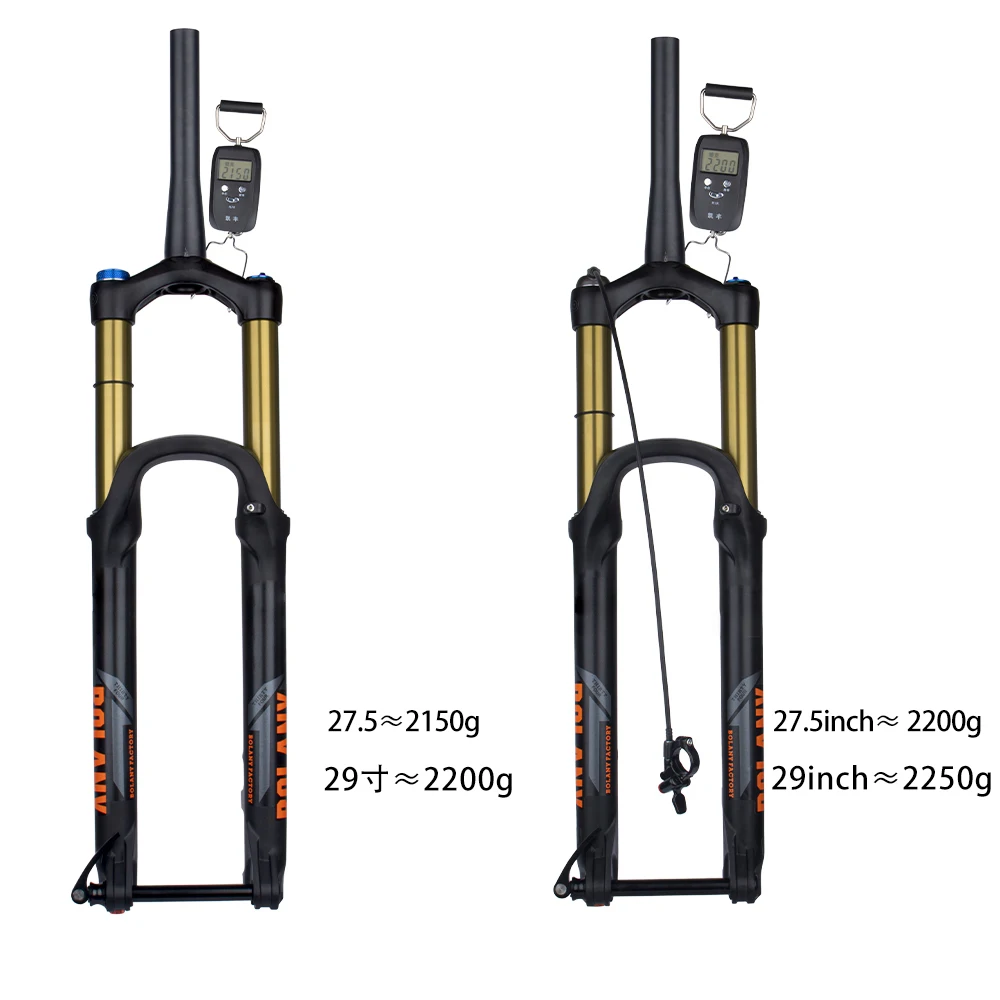 BOLANY-Garfo de Suspensão 175mm, Garfo MTB de Viagem, Down Hill Thru Axle Boost, Ajuste de Rebound Bicicleta, XC, DH, AM