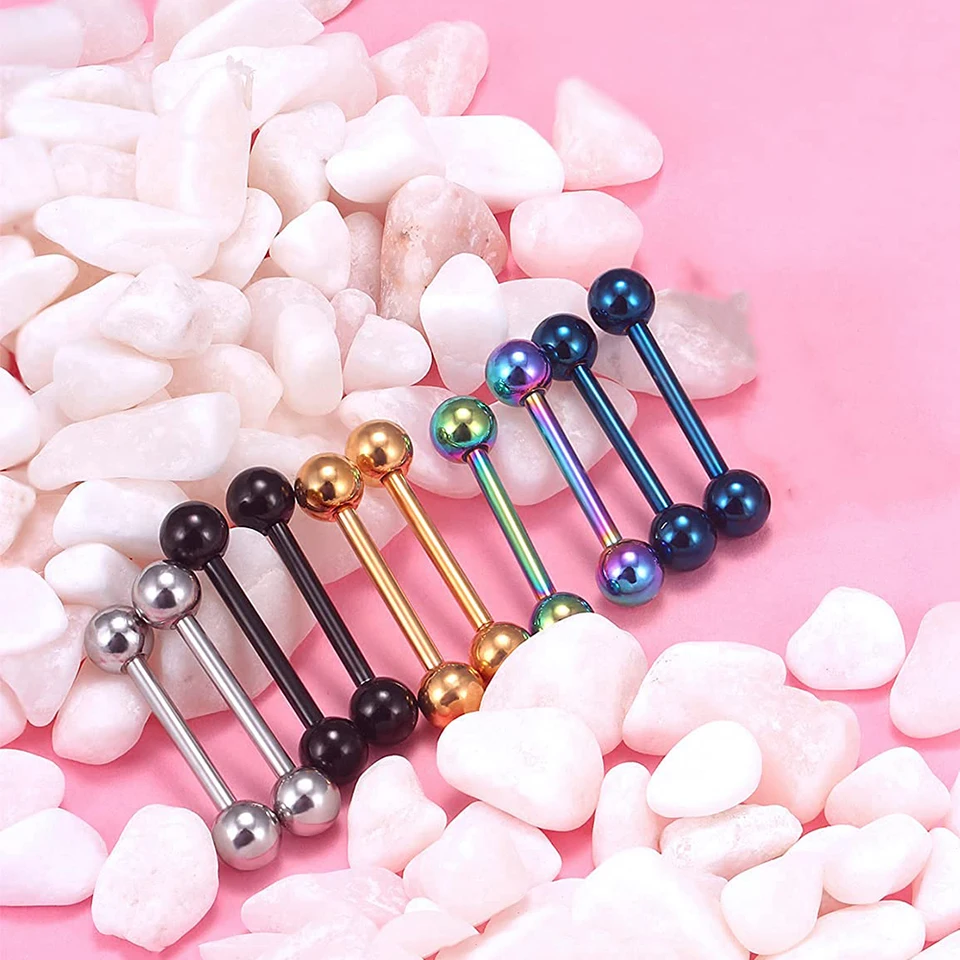 10 Pezzi Piercing Alla Lingua In Acciaio Chirurgico 14G - Barbell Sterili Con Misure 3mm, 4mm, 5mm - Foto 4