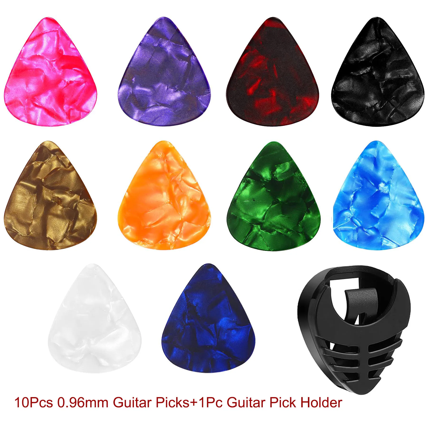 10 stücke Gitarre Picks & 1 stück Pick Halter 6 Dicke set Für Akustische Gitarre Elektrische Gitarre Bass Ukulele (zufällige Farbe) – Detail 13