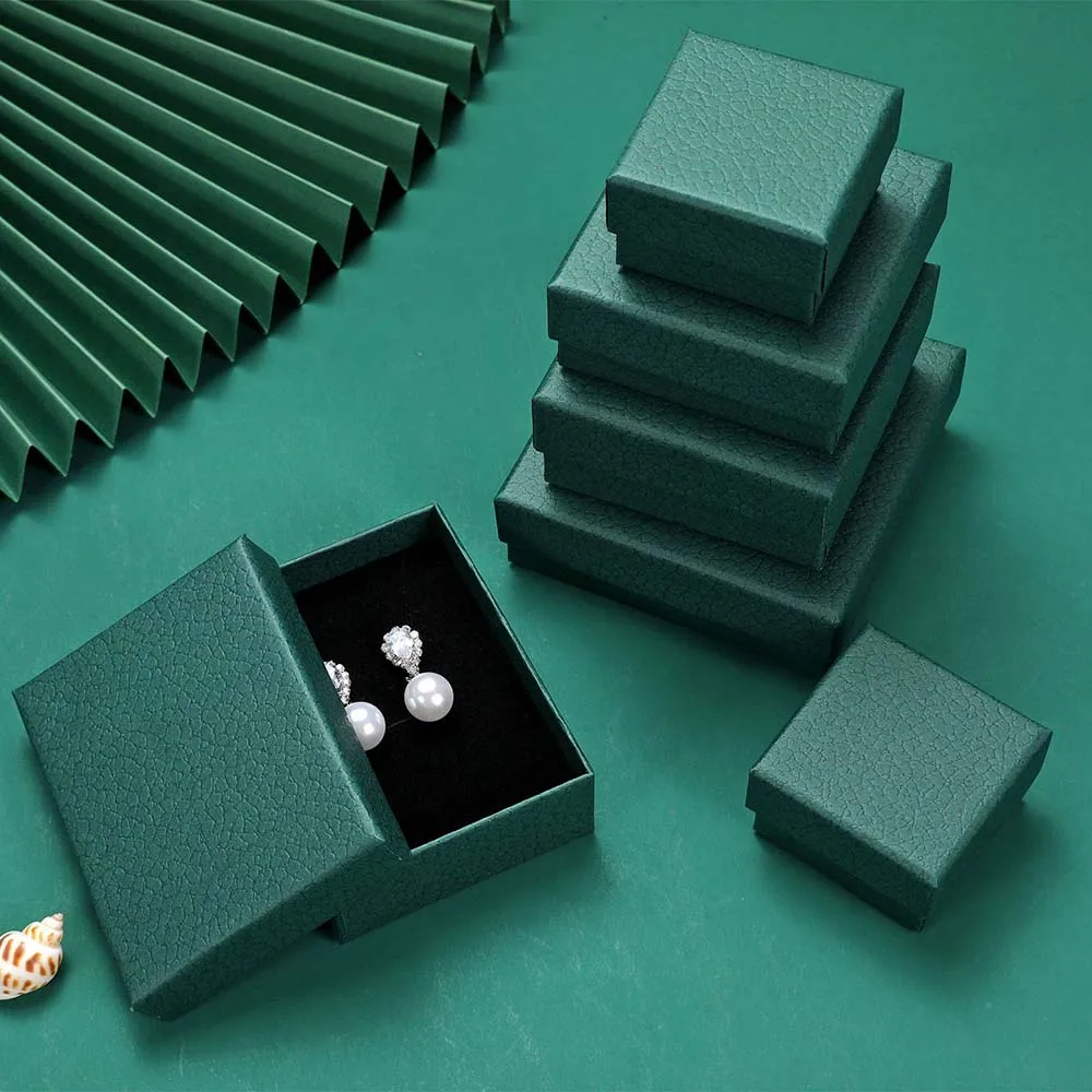 24pcs Luxury Cardboard Jewelry Gift Box 5x8x3cm 7x9x3cm Small Storage Travel Boxes Ring Earring Necklace Bracelet Organizer Case