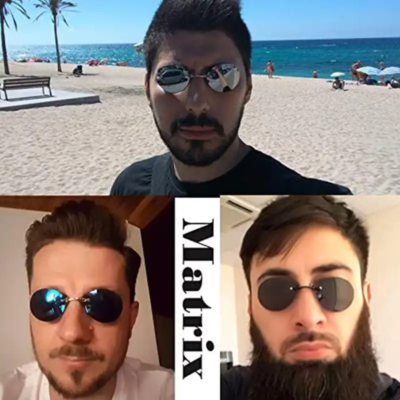4Colors Clip On Nose Glasses Round Rimless Matrix Morpheus Sunglasses Mini Frameless Vintage Men Eyeglasses - Image 6