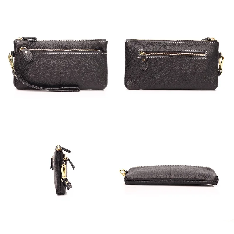 Leather Women Wallet Zipper Purse Card Wallet Wrist phone bags Clutch Bag