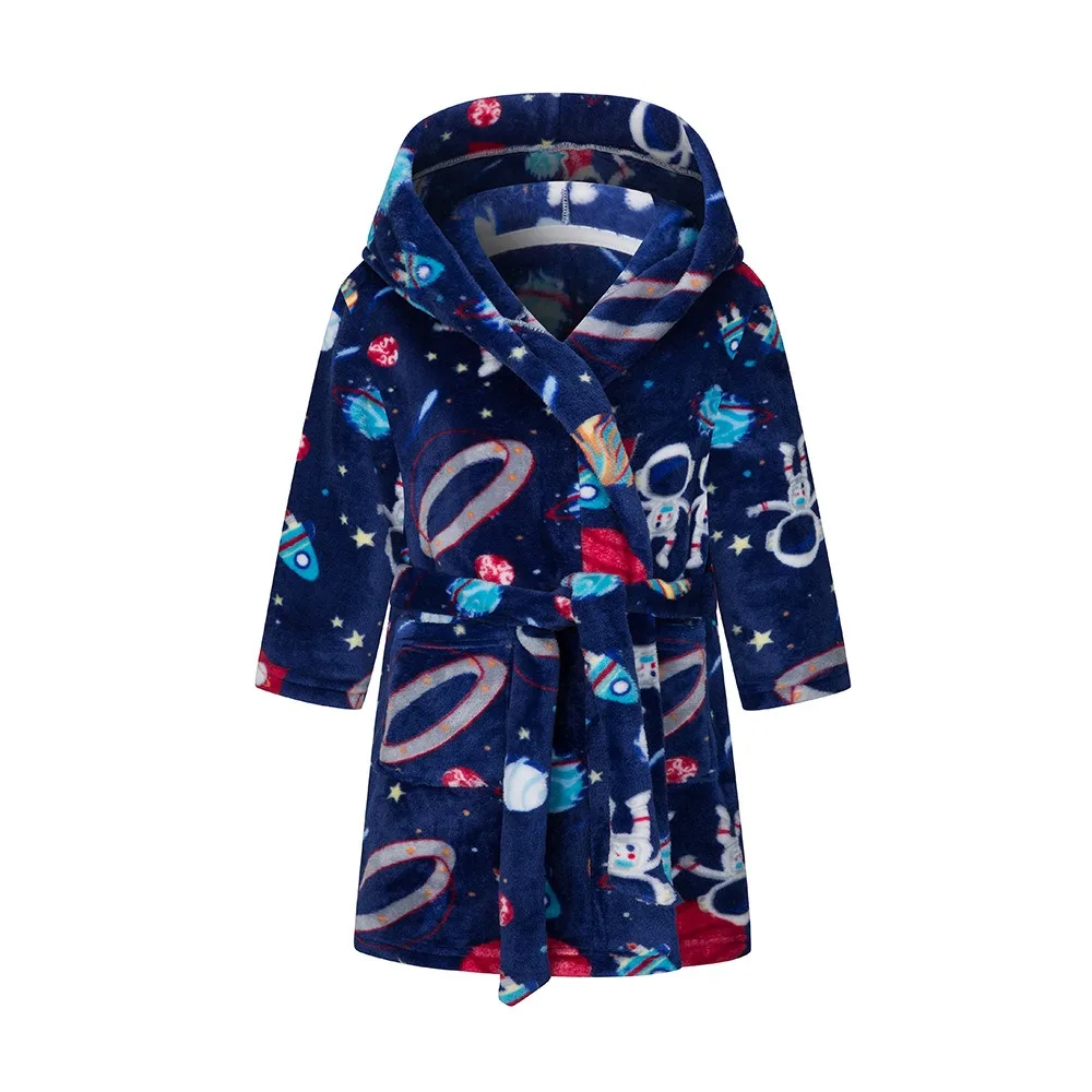 Autumn Winter Bathrobe Kids Sleepwear Robe Children Bath Robe Warm Soft Pajamas Girls Boys Teenage Flannel 2-14 Years kids bathrobe