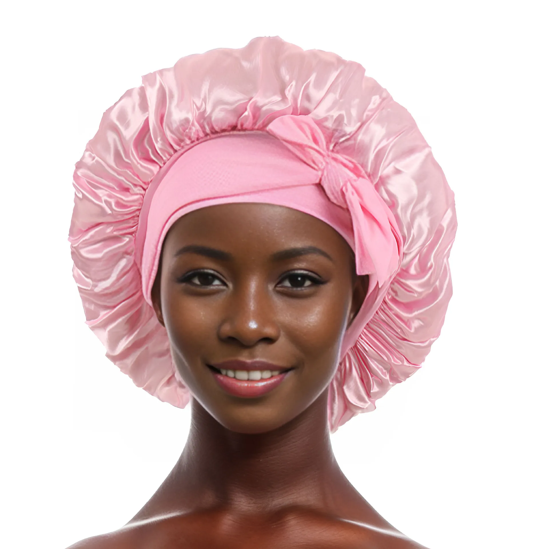 Coffee Black White Wine Navy Pink Large Satin Bonnet Silk Night